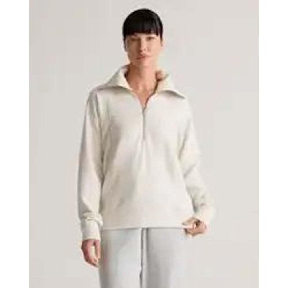 Quince SuperSoft Fleece Half Zip Pullover Size M Athleisure Minimalist